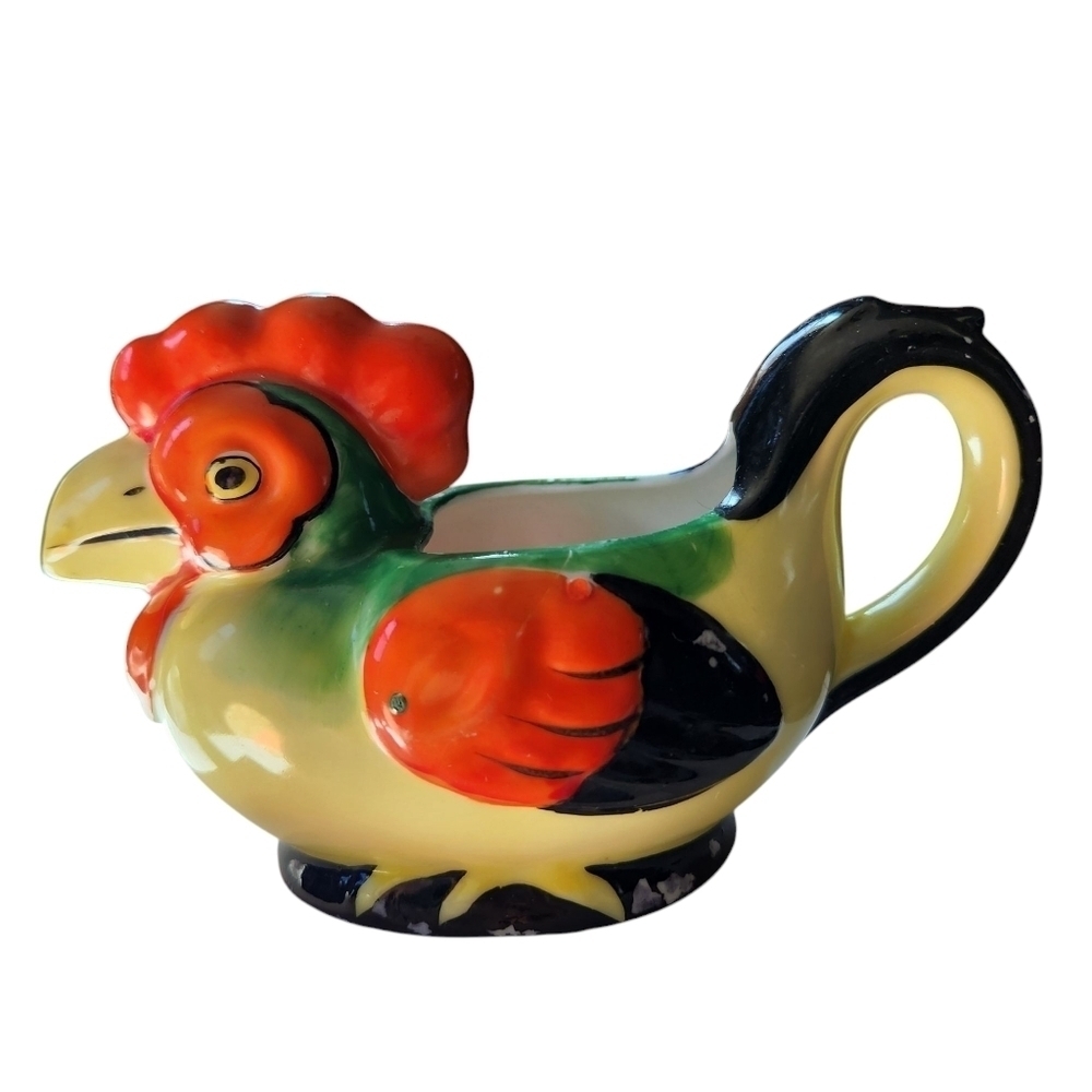 Vintage Farmhouse Rooster Chicken Creamer Pitcher